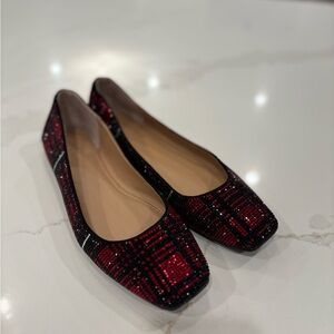 INC International Concepts Red and Black Plaid Flats